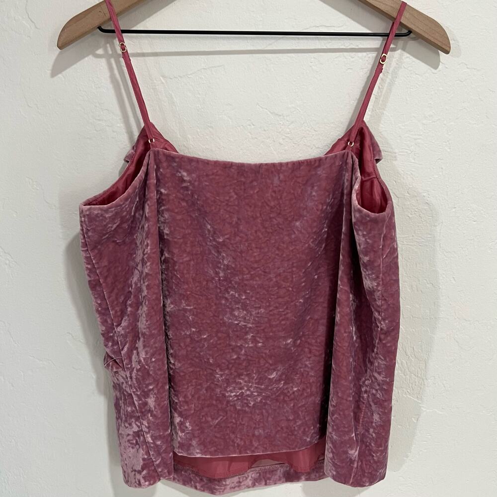 J.Crew Pink Purple Crushed Velvet Ruffle Tank Top Size Medium New - Picture 5 of 10